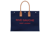 SAINT LAURENT Rive Gauche Cow Leather Totes Handbags Men's Blue/Orange Red