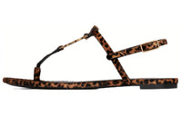 SAINT LAURENT CASSANDRA Strap Sandals Women's Leopard