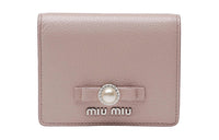 MIU MIU Sheepskin Wallet Women's Pink