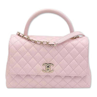CHANEL COCO Handle Cow Leather Flap Bag, Shoulder Bag, Crossbody Bag, Handbag Medium Size Women's Pink