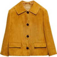 PRADA SS24 Leather Jacket Men's Mustard Yellow