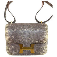 HERMES Constance Lizard Skin Shoulder Bag Crossbody Bag Women's 1B Original Lizard