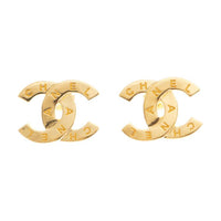 CHANEL Metal Stud Earrings Women's Gold