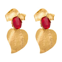 SAINT LAURENT Brass Resin Earrings Women's Gold