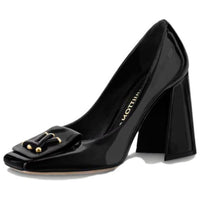 LOUIS VUITTON Shake Chunky Heel High Heels 9.5cm Women's Black
