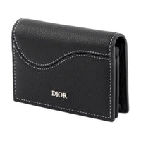 DIOR Saddle Grained Cow Leather Wallet Men's Black