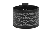 HERMES Calfskin Palladium-Plated Bangles Women's Black