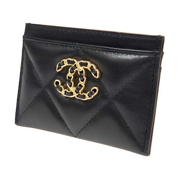CHANEL 19 Card Holder Black AP1167