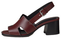 HERMES Elbe Strap Sandals 6cm Women's Red