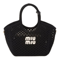 MIU MIU Fabric Shoulder Bag Crossbody Bag Handbag Women's Black