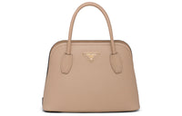 PRADA Matinée Saffiano Leather Handbag Trumpets Women's Light Camel