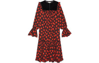 SAINT LAURENT Long Sleeved Dress Women's Red