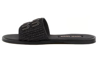 MIU MIU Slide Slippers Women's Black