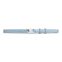 CELINE Python Skin Leather Belts Women's Blue Width 1.8CM