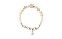 CHANEL Rhinestone Bracelets Women's White