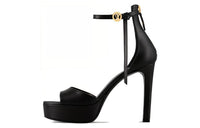 LOUIS VUITTON Strap Sandals 9cm Women's Black