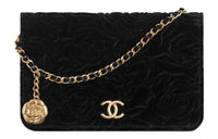 CHANEL WOC Velour Crossbody Bag Shoulder Bag Women's Black
