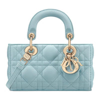 DIOR Lady D-JOY Sheepskin Shoulder Bag Crossbody Bag Handbag Extra Mini Women's Space Blue