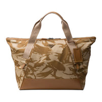 PRADA Recycled Nylon One Shoulder Portable Travel Bag Men's Khaki