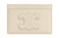 CELINE Cow Leather Card Holder Women's Stone Gray