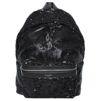 SAINT LAURENT City Nylon With Leather Backpack Women's Black