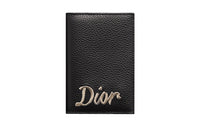 DIOR Grained Calfskin Card Holder Wallet Men's Black