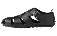 HERMES Inset Roman Sandals Men's Black