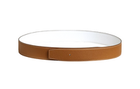 HERMES Cow Leather Leather Belts Unisex Gold/White Width: 3.8cm