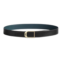 HERMES Racing Rider Smooth Buckle Metal Calf Leather Leather Belts Men's Black Width: 3.2CM