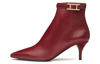 HERMES Blanche Ankle Boots Women's Sanglia Red Ancora Red