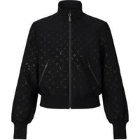 LOUIS VUITTON Embossed Monogram Zip-Up Jacket