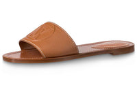 LOUIS VUITTON Lock It Slide Slippers Women's Amber Brown