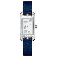 HERMES Wrist Watch Quartz Movement Crocodile Leather Strap 29*17mm White Dial Women's Watch