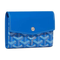 GOYARD Canvas With Calfskin Wallet Unisex Sky Blue