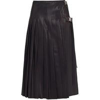 PRADA Leather Long Skirts Women's Black