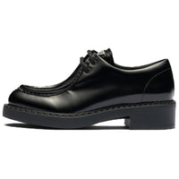 PRADA Women's Brushed Leather Lace-Up 'Black'