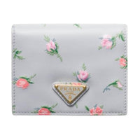 PRADA Leather Wallet Regular Women's Pearl Gray