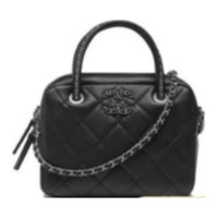 CHANEL Leather Handbag Mini Women's Black