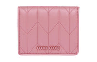 MIU MIU Soft Sheep Leather Wallet Women's Pure Pink
