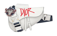 DIOR Saddle Grained Cow Leather Saddle Bag Shoulder Bag Crossbody Bag Men's White