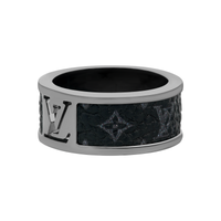 LOUIS VUITTON Metal Rings Unisex Silver/Black
