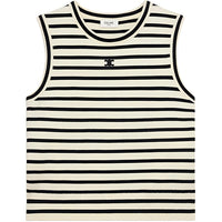 CELINE Triomphe Sleeevess Marinière Sweater In Wool