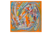 HERMES Silk Scarves Women's Orange