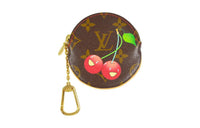 LOUIS VUITTON Coin Purse Round Monogram Cherry Red