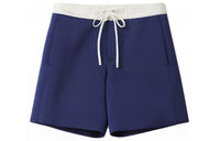 MIU MIU Contrasting Waistband Drawstring Satin Shorts