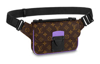 LOUIS VUITTON Coated Canvas With Cow Leather Trim Fanny Pack Regular Men's Brown/Purple