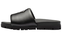 PRADA Padded Slides Black Nappa Leather Men's