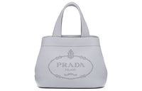 PRADA Leather Handbag Women's Gray