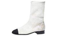 CHANEL Ankle Boots 2.5cm Women's White