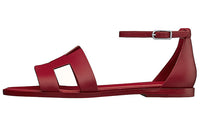HERMES Strap Sandals Women's Red
